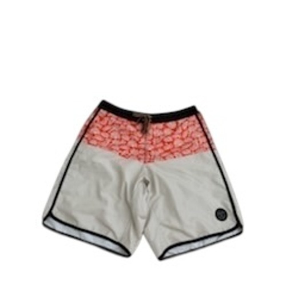 Howler Bro HEED THE CALL Mens Board Shorts Size 35 Swim Trunks Beige Coral Print